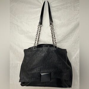 Rouge&Lounge Black Leather Shoulder Bag